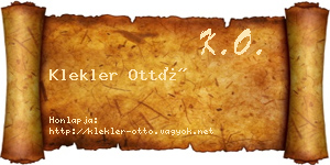 Klekler Ottó névjegykártya