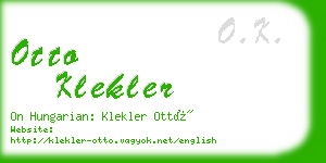 otto klekler business card